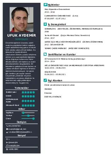 Sosyolog Cv Örnekleri cv indir